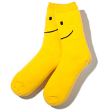 特卖~潮流门市部 袜子 夏季 女 可爱黄色笑脸棉袜保暖袜子 中筒袜