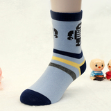 【天猫超市】小龙人4双装男童纯棉春秋中筒纯棉可爱机器人童袜子