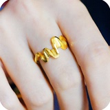 欧币饰品镀18k金仿真黄金闪电指环女士的戒指结婚久不掉色包邮