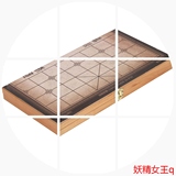 中国象棋 实木原木家用大号折叠木连盒相棋盘便携包邮直径3cm/4cm