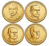 美国总统币2014年29.30.31.32任全套4枚 P版 流通纪念币1美金