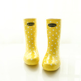 BigOrange 柠檬黄纯橡胶防滑耐磨中筒 成人雨鞋雨靴水鞋 女X1001