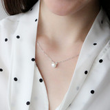 甜美气质 S925纯银天然淡水珍珠项链女 韩国时尚短锁骨链挂件银饰