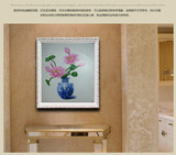 实木手绘油画客厅装饰数字风景壁画现代中式花卉餐厅挂画玄关diy