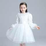 儿童礼服2015冬季新款女童加绒礼服裙公主裙演出服小花童婚纱礼服