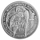 2011玻利维亚御银公司蓝喉金刚鹦鹉银币1盎司Blue-Throated Macaw