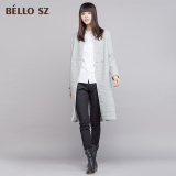 bello sz2015秋冬新款时尚保暖宽松气质羊毛呢大衣外套女 中长款