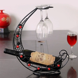 欧式铁艺复古红酒架摆件 创意时尚简约葡萄酒瓶架红酒杯架 展示架