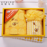 内野UCHINO小蜜蜂套装3件套毛巾礼盒 纯棉创意面巾 可爱卡通 礼品