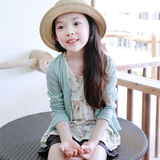 韩国版童装夏季新款女童纯棉薄防晒衣儿童针织空调开衫亲子母女装