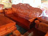 缅甸花梨木大果紫檀现代中式打蜡雕花八马骏图红木家具沙发 包邮