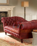 新款欧式客厅布艺沙发 美式时尚拉扣三人位沙发简欧皮艺真皮沙发