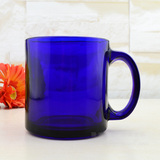 利比深蓝色马克杯创意杯子高档杯子玻璃杯带把杯子饮品杯茶杯水杯