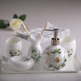 欧式骨瓷陶瓷浴室用品 漱口杯卫浴五件套装创意牙具洗漱套件