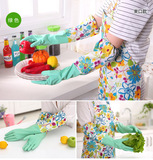 3双装厨房耐用加厚护肤乳胶清洁家务手套洗碗洗衣橡胶防水手套