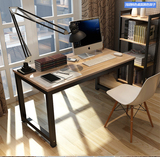 简易书桌电脑桌家用台式桌钢木双人办公桌子简约现代写字台宜家