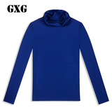 GXG男装 2016春季新品 都市时尚男士钴蓝色休闲长袖T恤#61834002