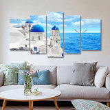 现代北欧客厅装饰画地中海风格挂画欧式沙发背景墙壁画三联无框画