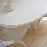 桌椅组合 小户型推拉椭圆形餐桌 吃饭桌子折叠圆桌白色可伸缩餐