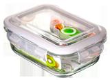 海客微波炉饭盒冰箱保鲜盒带盖钢化玻璃密封保鲜碗 长方形便当盒