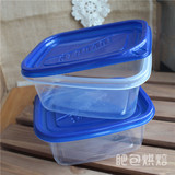 709ml蓝盖长方形一次性餐盒饭盒打包盒快餐合保鲜盒千层蛋糕盒
