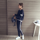 柚子美衣  时尚运动套装 春装新款2016韩版卫衣休闲长裤两件套女