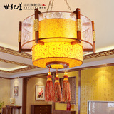 中式豪华羊皮吊灯 高档木艺灯 现代中式客厅灯 餐厅茶楼酒店书房