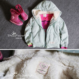【张小米】15冬季新款YD原单女童羊羔绒外套拉链大衣连帽加绒卫衣