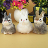 玉兔 仿真兔子公仔 毛绒玩具  兔饰品摆件 小兔子玩具 动物模型