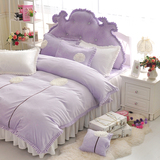 床上韩版四件套公主紫色花朵珊瑚绒保暖四件套短毛绒天鹅绒包邮