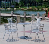 桌椅现代铝桌椅餐厅铝桌椅户外阳台休闲吧厅铝桌椅广告铝合金桌