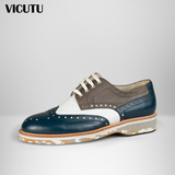 VICUTU/威可多男士商务时尚皮鞋 高档皮质拼色皮鞋VLW15195435