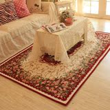 欧式田园风客厅地毯茶几垫床边毯耐磨好打理编织地垫环保安全