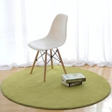 瑜伽健身垫圆形纯色珊瑚绒吊篮门垫床边桌椅野外游玩地毯时尚家居