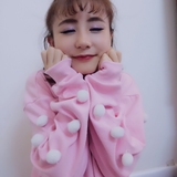 韩国ulzzang秋装少女粉色宽松小高领长袖套头卫衣外套薄款上衣潮