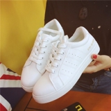 夏秋季韩版休闲鞋女运动白色平底透气板鞋学生女单鞋圆头小白鞋潮