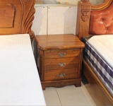 榆木床头柜 全实木床头柜 储物柜 卧室榆木家具 现代中式抽屉柜