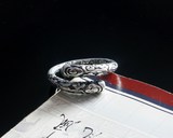 海船王s999纯银足银开口情侣戒指男女泰银复古护身符金箍棒银指环