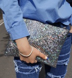 现货【韩国代购】2015新款韩国韩版进口女士闪亮时尚包包手拿包