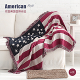 美国国旗沙发巾盖毯沙发垫毯棉线沙发罩毯防尘罩欧式防滑欧美乡村