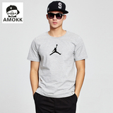 Amokk新款乔丹短袖t恤男 篮球运动AJ短袖加肥大码宽松纯棉打底衫