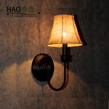 Hao森逸美式乡村阳台楼梯复古创意麻布壁灯北欧卧室设计蜡烛壁灯