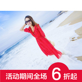 香港代购新款春夏季女装雪纺长裙海边度假连衣裙波西米亚裙沙滩裙