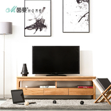 茵曼home 小户型现代日式实木橡木客厅三抽电视柜地柜储物柜