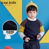 gxgkids童装男童套头卫衣韩版儿童春装上衣外套小童绒衫E5431253