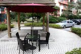 特价27-46#藤编桌椅五件套组合 户外花园阳台酒店咖啡厅家具含伞