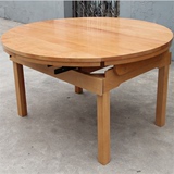 现代新中式实木餐桌实木圆桌方桌可伸缩多功能榉木圆桌 餐桌家具