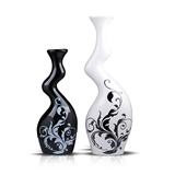 现代时尚简约工艺品摆件 家居装饰品摆设 创意抽象黑白陶瓷器花瓶