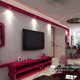 现代简约红色钢琴烤漆弧形客厅成套电视柜吧台组合定制艺术创意