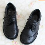 现货韩国正品代购男童花童真皮儿童黑色牛皮鞋学生演出皮鞋单鞋